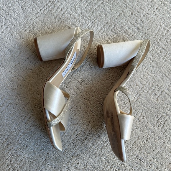 Jimmy Choo Bridal Plum Satin & Glitter Heels - Picture 6 of 11